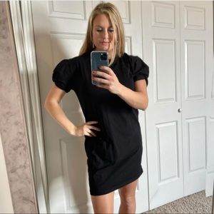 Rebecca Minkoff Black T-Shirt Knot Sleeve Dress